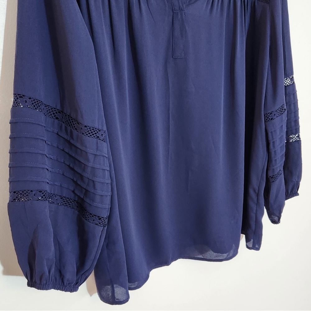 Daniel Rainn Navy Boho Blouse Size XXL NWT - Picture 3 of 9
